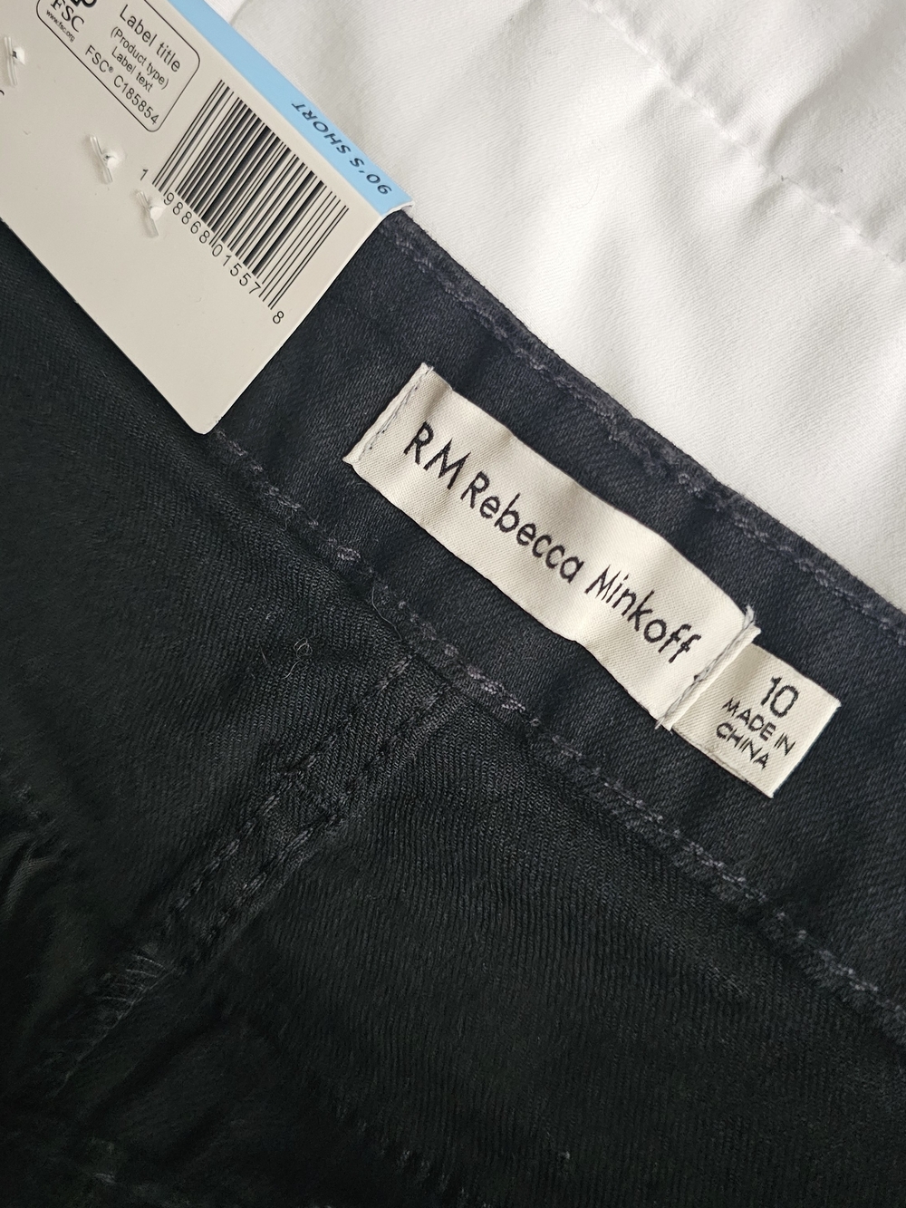 Rebecca Minkoff Black Denim High-Rise 90s Style Shorts - Picture 3 of 7
